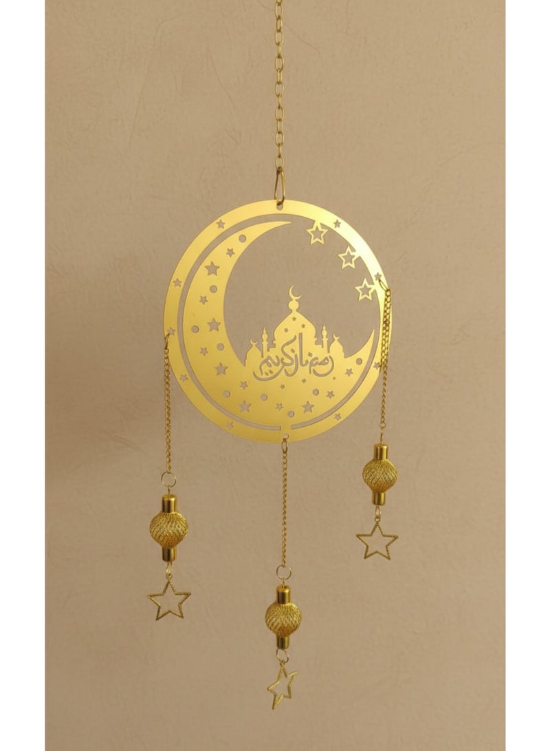 Ramadan Moon Hanging Decoration with Stars – Islamic Home Decor - Image 3